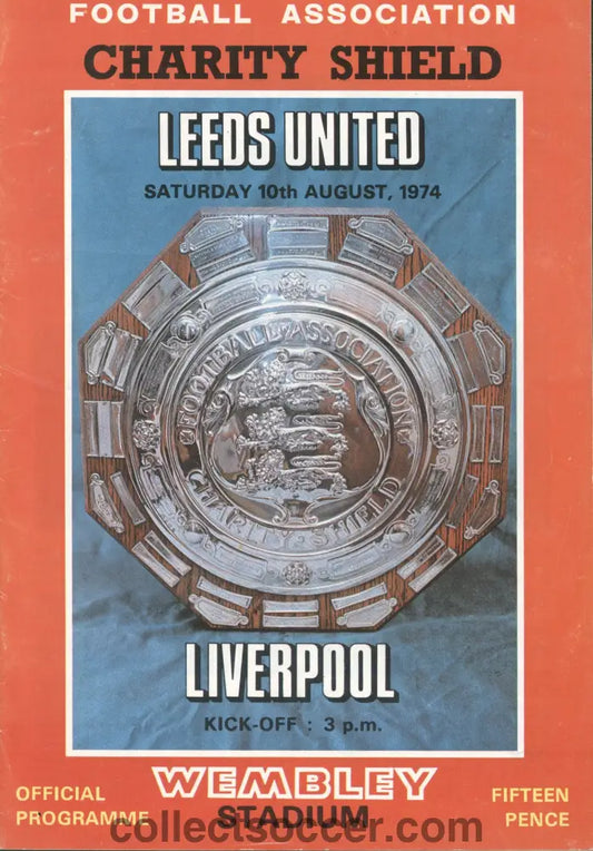 1974 Charity Shield Official Programme Leeds V Liverpool