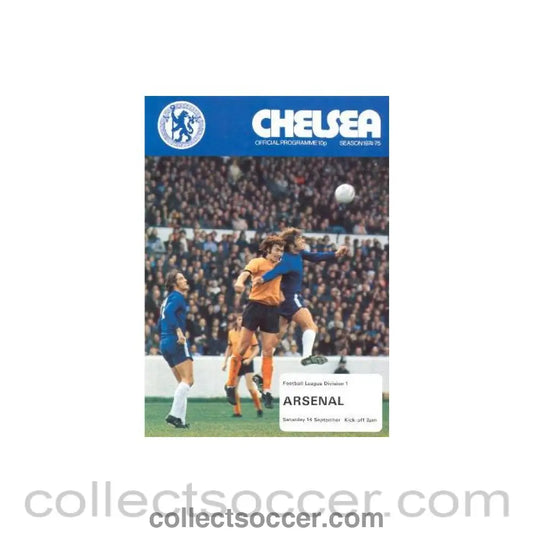 1974 - Chelsea v Arsenal official programme 14/09/1974