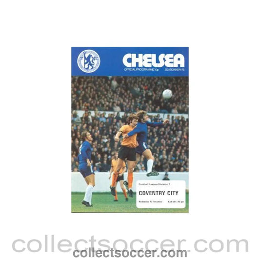 1974 - Chelsea v Coventry City official programme 13/11/1974