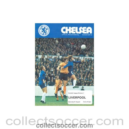 1974 - Chelsea v Liverpool official programme 31/08/1974 Football League - Collect Soccer