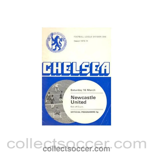 1974 - Chelsea v Newcastle United official programme 16/03/1974