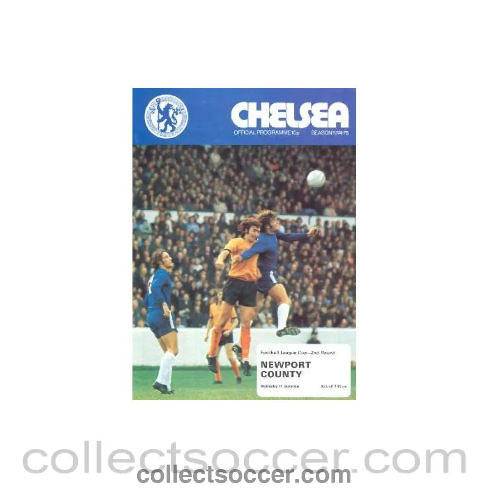 1974 - Chelsea v Newport County official programme 11/09/1974