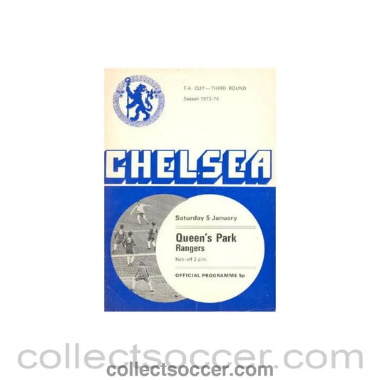 1974 - Chelsea v Queen’s Park Rangers official programme 05/01/1974
