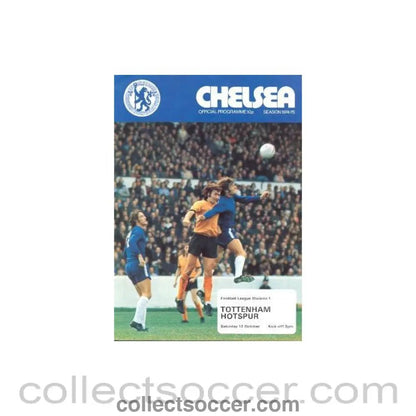 1974 - Chelsea v Tottenham Hotspur official programme 12/10/1974 - Collect Soccer