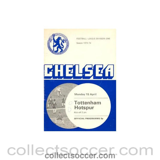 1974 - Chelsea v Tottenham Hotspur official programme 15/04/1974