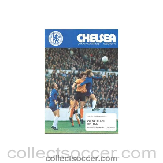 1974 - Chelsea v West Ham United official programme 21/12/1974