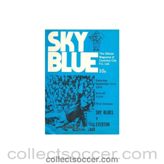 1974 - Coventry City v Everton official programme 21/09/1974 Football League - Collect Soccer