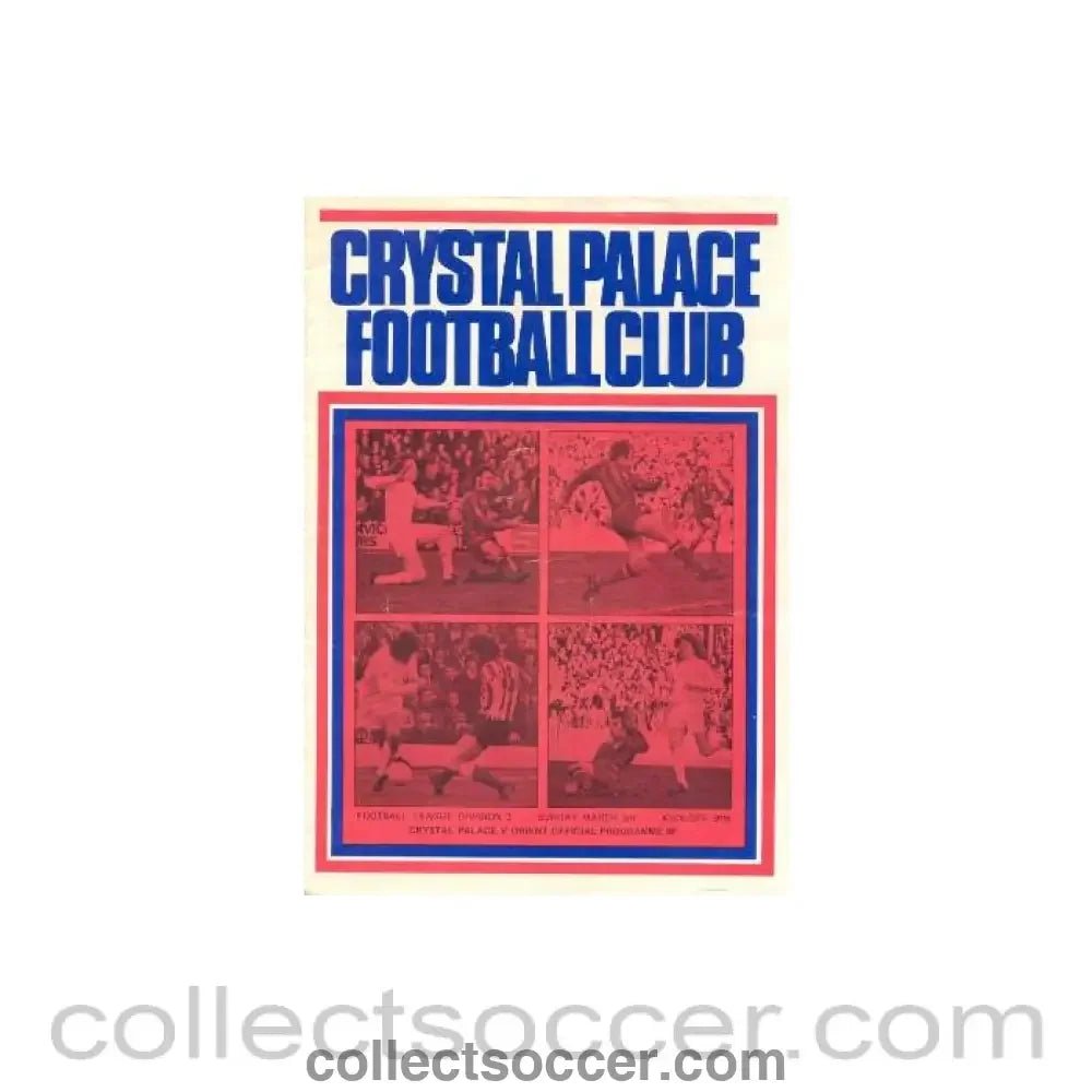 1974 - Crystal Palace v West Bromwich Albion official programme 01/01/1974 - Collect Soccer