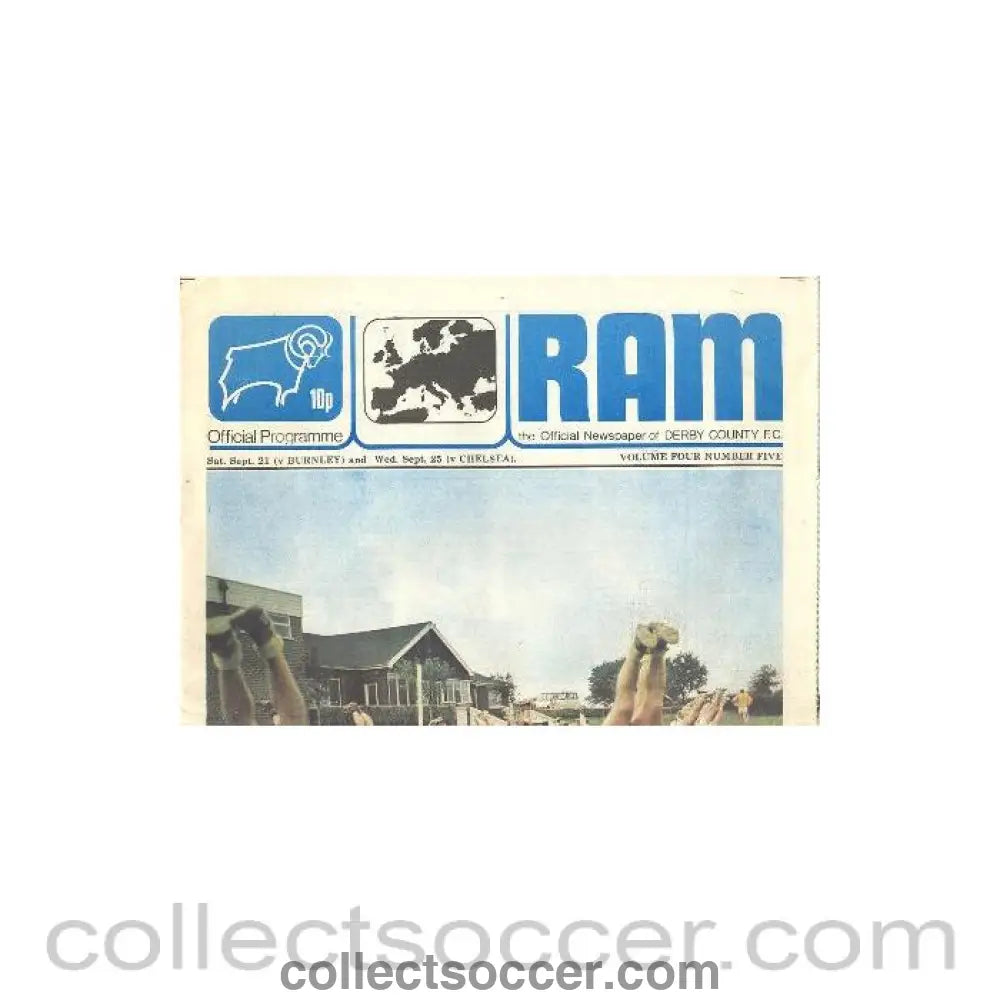 1974 - Derby County vChelsea official programme 25/09/1974