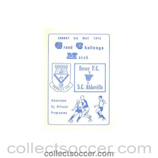 1974 - Dover v Abbeville official programme 05/05/1974 - Collect Soccer