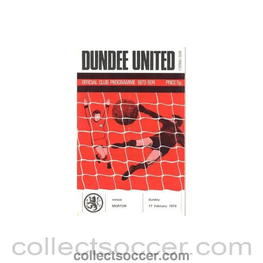 1974 - Dundee United v Greenock Morton official programme 17/02/1974 Scottish Cup - Collect Soccer