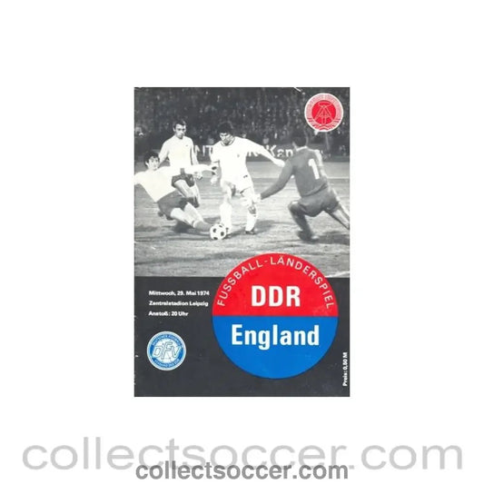 1974 East Germany v England official programme 29/05/1974 Very rare! - Collect Soccer