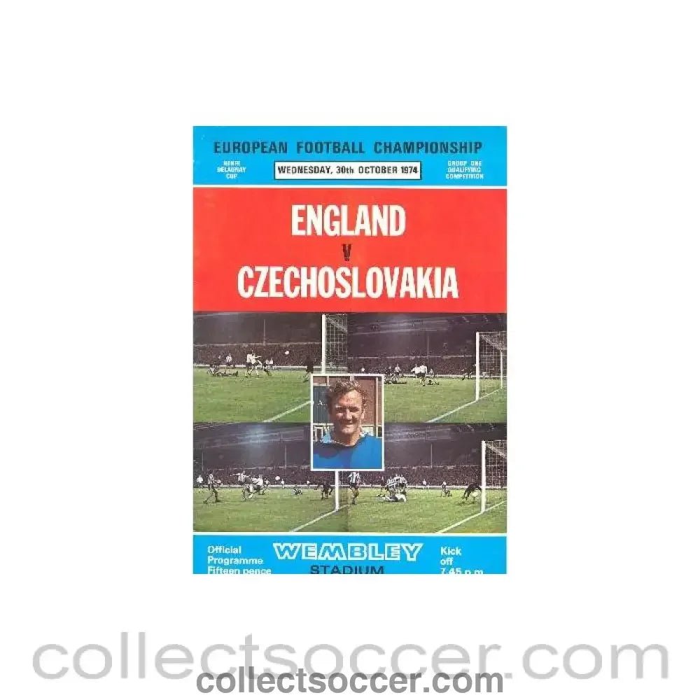 1974 England v Czechoslovakia official programme 30/10/1974 - Collect Soccer