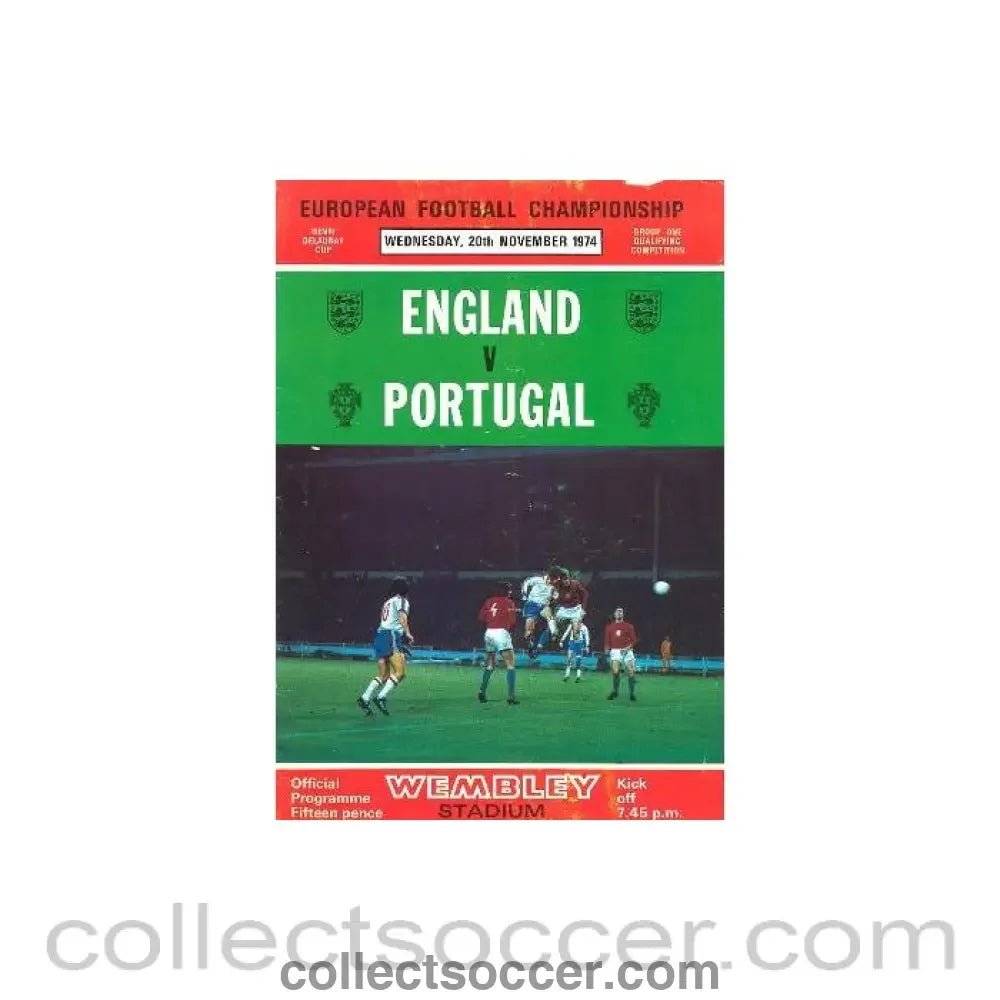 1974 England v Portugal official programme 20/11/1974 - Collect Soccer
