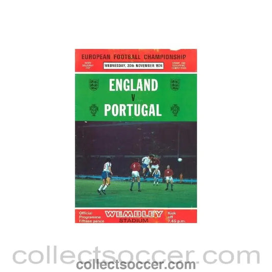 1974 England v Portugal official programme 20/11/1974 - Collect Soccer