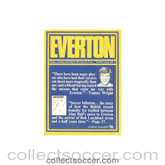 1974 - Everton vChelsea official programme 23/03/1974