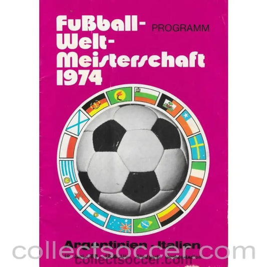 1974 - 1974 Football World Cup Argentina v Italy Programme - Collect Soccer