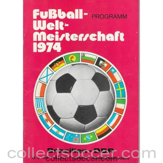 1974 - 1974 Football World Cup Brazil v East Germany Programme Red Edition - Collect Soccer