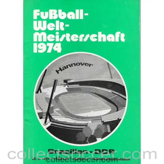 1974 - 1974 Football World Cup Brazil v East Germany Programme Stadium Edition - Collect Soccer