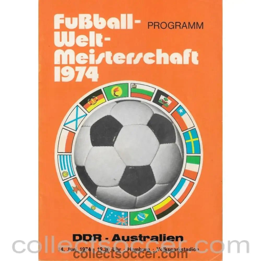 1974 - 1974 Football World Cup East Germany v Australia Programme - Collect Soccer