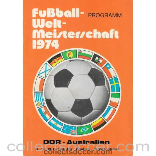 1974 - 1974 Football World Cup East Germany v Australia Programme - Collect Soccer