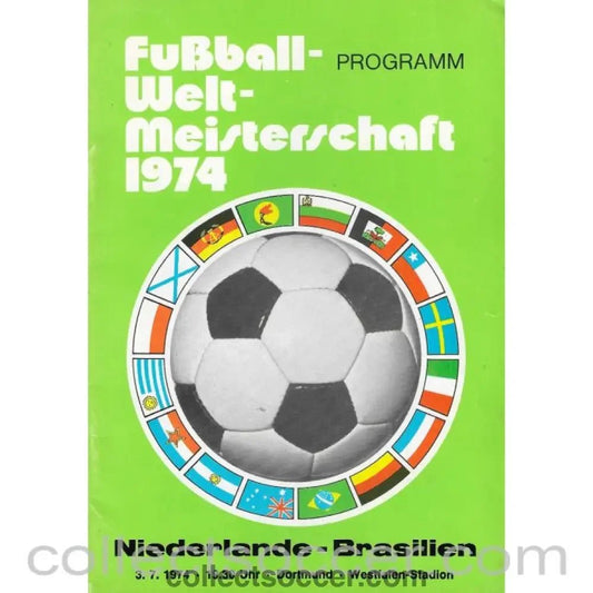1974 - 1974 Football World Cup Netherlands v Brazil Programme - Collect Soccer