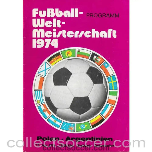 1974 - 1974 Football World Cup Poland v Argentina Programme - Collect Soccer