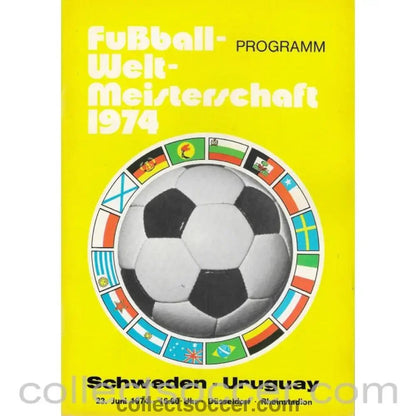 1974 - 1974 Football World Cup Sweden v Uruguay Programme - Collect Soccer