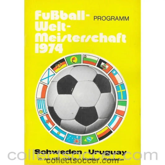 1974 - 1974 Football World Cup Sweden v Uruguay Programme - Collect Soccer