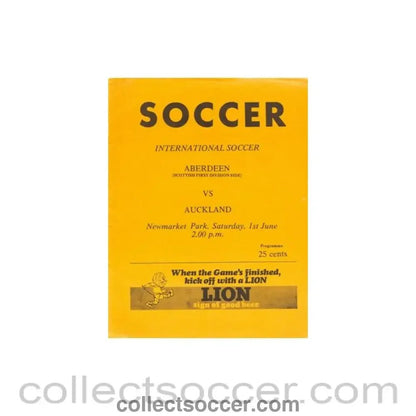 1974 In New Zealand - Auckland v Aberdeen official programme 01/06/1974 - Collect Soccer