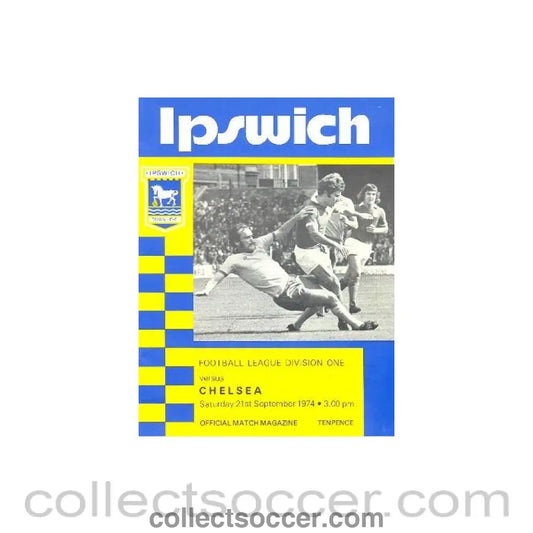 1974 - Ipswich Town vChelsea official programme 21/09/1974