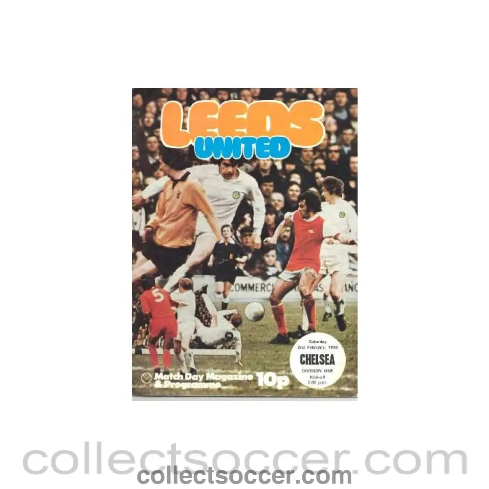 1974 - Leeds United vChelsea official programme 02/02/1974