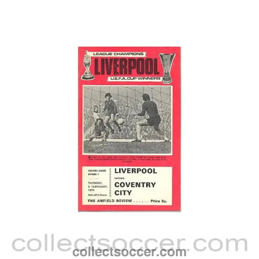 1974 - Liverpool v Coventry City official programme 05/02/1974 - Collect Soccer