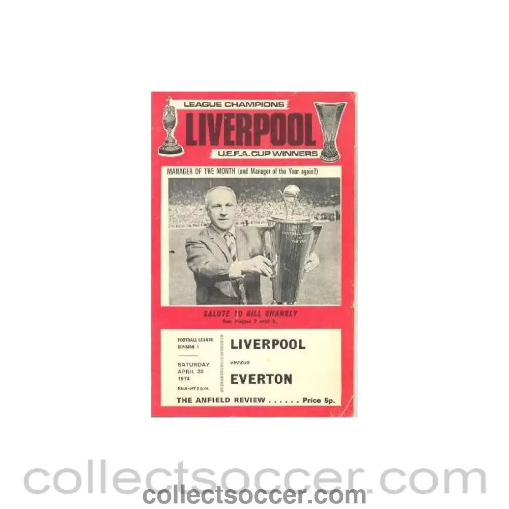 1974 - Liverpool v Everton official programme 20/04/1974 - Collect Soccer