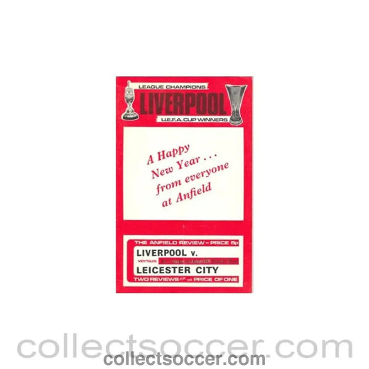 1974 - Liverpool v Leicester City official programme 01/01/1974 - Collect Soccer