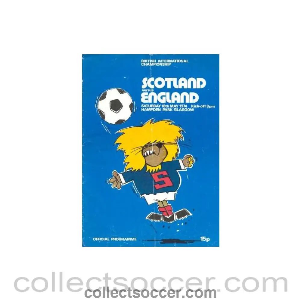 1974 Scotland v England official programme 18/05/1974 - Collect Soccer