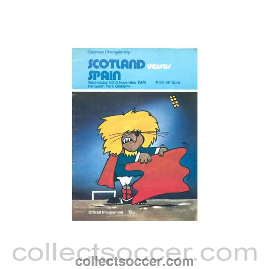 1974 Scotland v Spain official programme 20/11/1974 - Collect Soccer