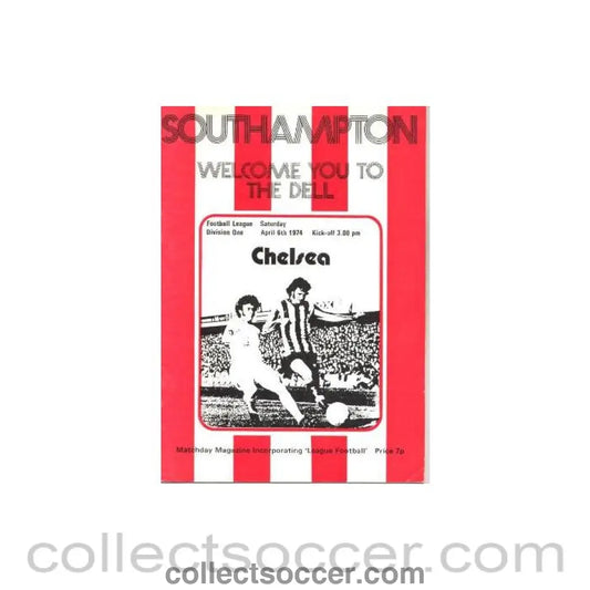 1974 - Southampton vChelsea official programme 06/04/1974