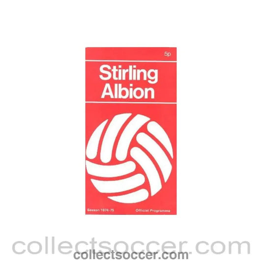 1974 - Stirling Albion v Falkirk official programme 07/09/1974 with a team photograph separately inside - Collect Soccer