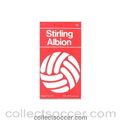 1974 - Stirling Albion v Glasgow Rangers official programme 1974 - 1975 - Collect Soccer