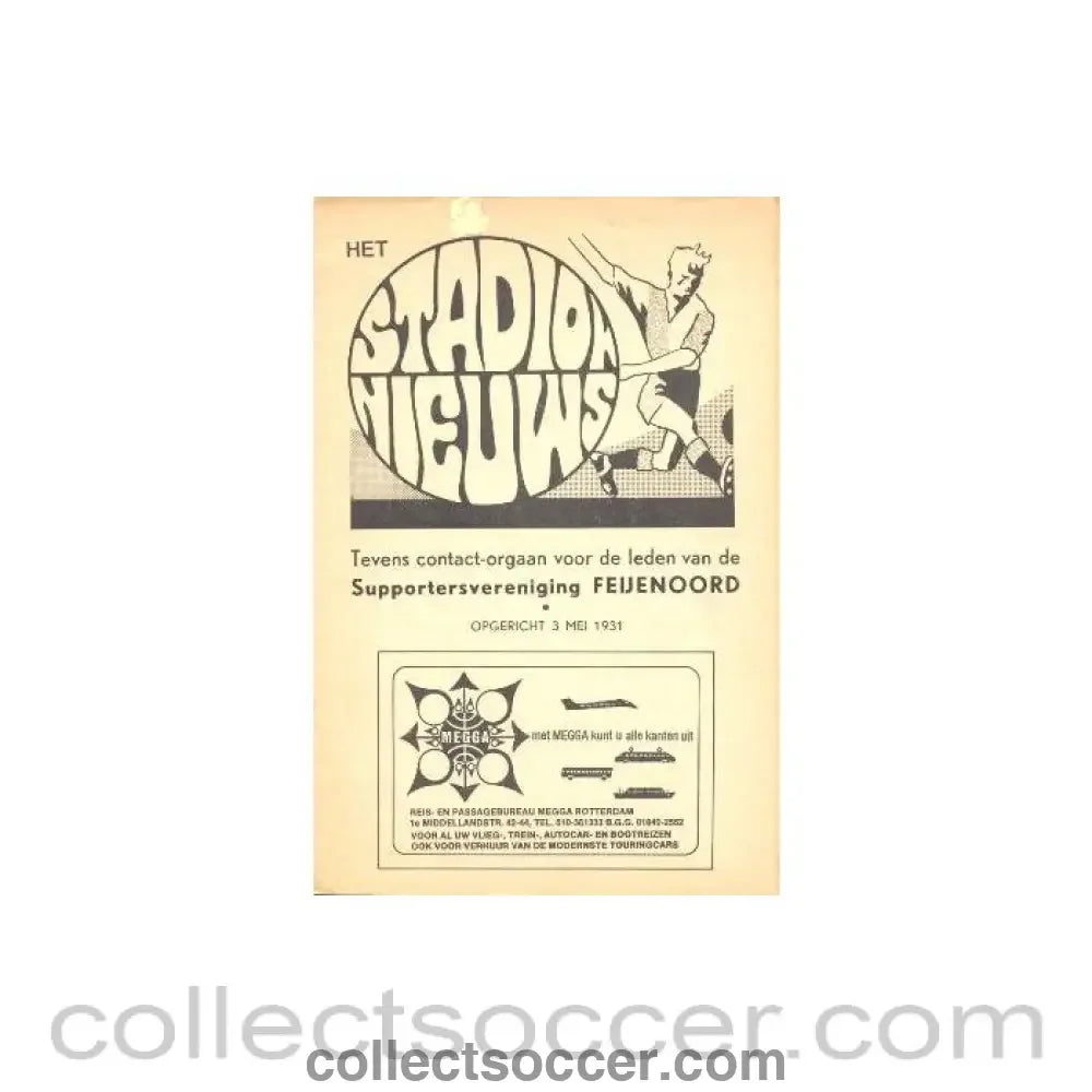 1974 UEFA Cup Final Official Programme Tottenham v Feyenoord Black and White Original Issue