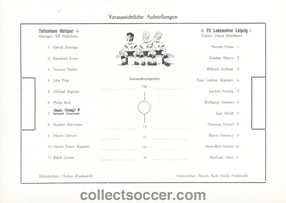 1974 UEFA CUP Semi Final Lokomotive Leipzig v Tottenham Hotspur Programme