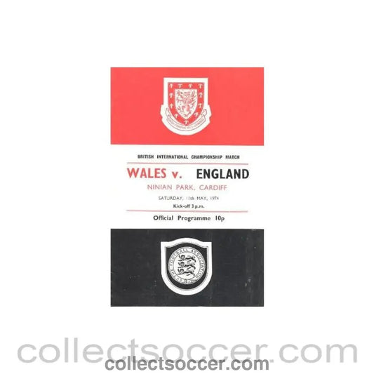 1974 Wales v England official programme 11/05/1974 - Collect Soccer