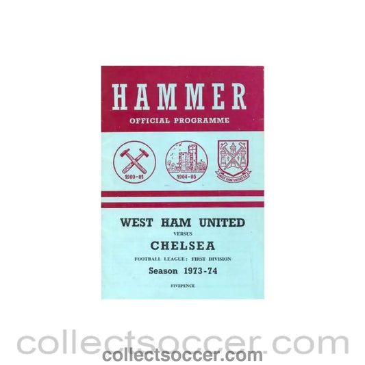 1974 - West Ham United vChelsea official programme 02/03/1974