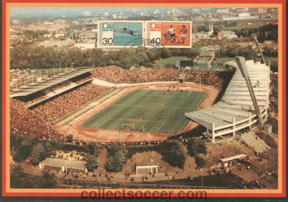 1974 World Cup Postcard East Germany v West Germany played in Hamburg 22/6/1974