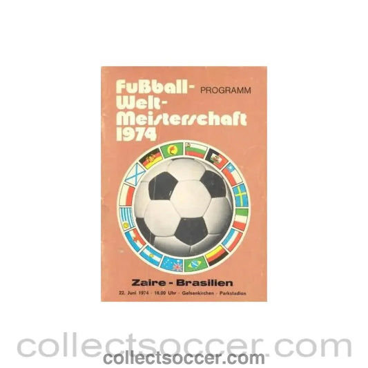 1974 World Cup - Zaire v Brazil official programme 22/06/1974 - Collect Soccer