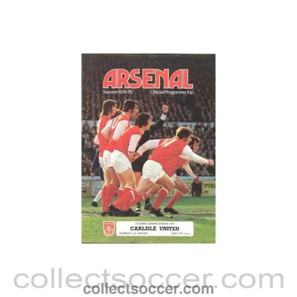 1975 - Arsenal v Carlisle United official programme 11/01/1975 - Collect Soccer