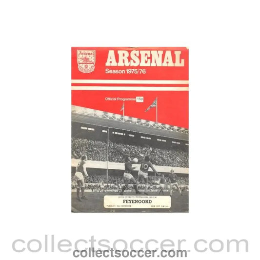 1975 - Arsenal v Feyenoord official programme 09/12/1975 Peter Storey Testimonial Match