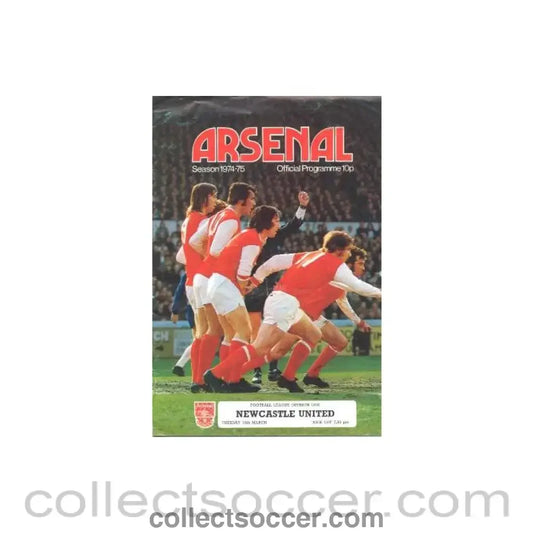 1975 - Arsenal v Newcastle United official programme 18/03/1975 Football League