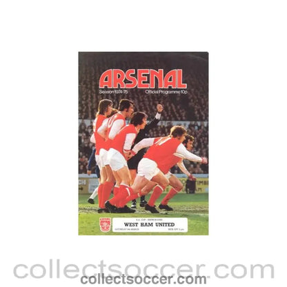 1975 - Arsenal v West Ham United official programme 08/03/1975